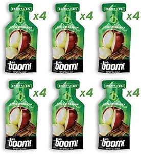 Boom Nutrition - Carb Boom Energy Gel - Fruit-Flavored Energy Gels - Workout Gel - Energy Gel for Cycling - Running Gel - Natural Energy Gel - Apple Cinnamon (24 Pack)