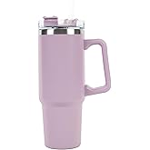 Envie 30 oz Tumbler Mug with Lid and Straw, Reusable Insulated Mug with Handle, Stainless Steel Tumbler for Iced & Hot Bevera