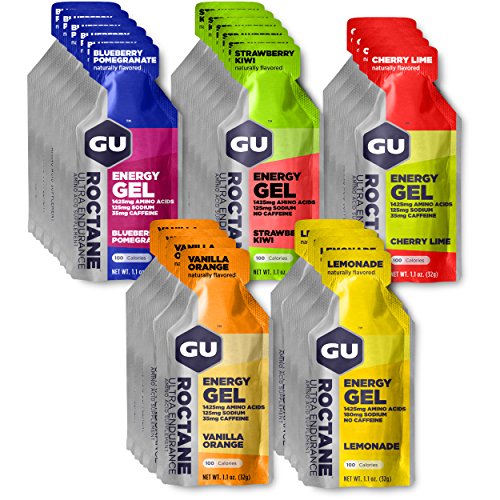 GU Energy Roctane Ultra Endurance Energy Gel, Assorted Flavors, 24-Count