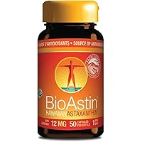 BioAstin Hawaiian Astaxanthin, 12mg, 50ct, Hawaiian Grown Antioxidant