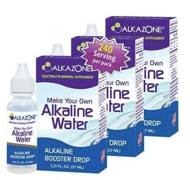 Alkazone Alkaline Water Drops Make Your Own Alkaline Water/Alkaline Booster Drop (3 Pack)