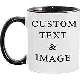 Customized Photo Mug with Personalized Text Upload Your Image with Different Designs, 11 ounces