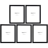 Amazon Basics Photo Picture Frame - 20cm x 25cm, Black, 5-Pack