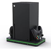 CODOGOY Vertical Charging Stand with Cooling Fan, Compatible with Xbox Series X/S Console and Controller, Dual Controller Cha