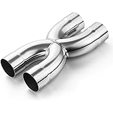 A-KARCK Exhaust Tip X Pipe 2.5” Inlet, Dual 2.5” Inlet Dual 2.5” Outlet Muffler Tip, Crossover X Pipe Stainless Steel Weld On