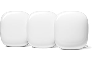 Google Nest WiFi Pro - 6E - Reliable Home Wi-Fi System with Fast Speed and Whole Home Coverage - Mesh Router - 3 Pack - Snow