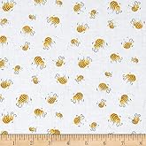 Susybee'S Bees White, Fabric by the Yard