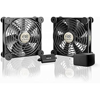 AC Infinity MULTIFAN S7-P, Quiet Dual 120mm AC-Powered Fan with Speed Control, for Receiver DVR Playstation Xbox Component Cooling