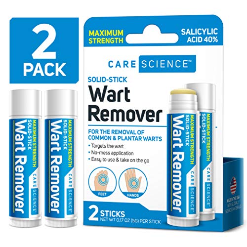 Care Science Wart Remover Stick, Maximum Strength, 2 Count | for The Removal of Common & Plantar Warts