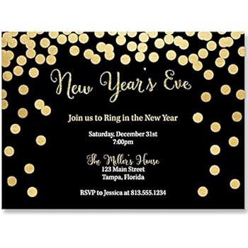 Amazon.com: Happy New Year Party Invitations - New Year's Party Invites ...