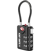 SURE LOCK TSA Compatible Travel Luggage Locks, Inspection Indicator, Easy Read Dials TSA Approved with Zinc Alloy