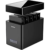 ORICO Tool-Free 5 Bay Docking Station USB 3.1 Type C Magnetic-Type HDD Enclosure for 3.5" SATA External Hard Drive Enclosure 