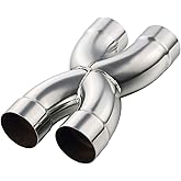 LCGP Universal 3" In/Out Crossover X Pipe 12" Length Stainless Steel Exhaust Pipe