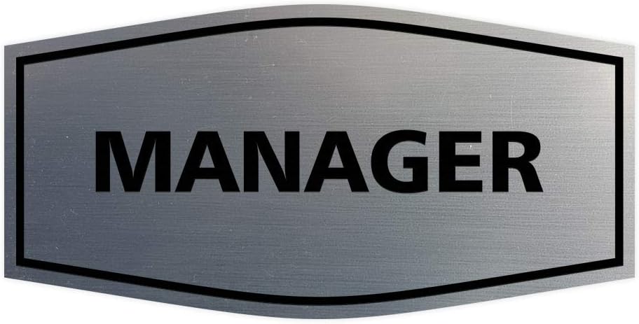 Signs ByLITA Fancy Manager Sign (Brushed Silver) - Small