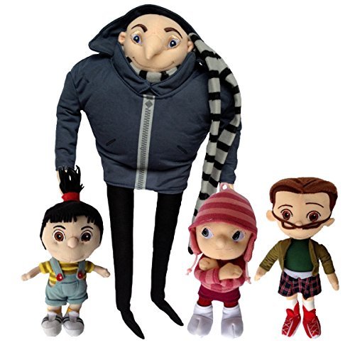 One Set Of 4 Pcs Despicable Me Character Plush Toy Gru Orphan Girls Margo Edith Agnes Family Stuffed Animal Soft Figure Doll With A Free Badge As Gift Pricepulse