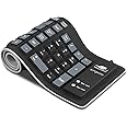 sungwoo Foldable Silicone Keyboard USB Wired Waterproof Rollup Keyboard for PC Notebook Laptop (Black+Grey)