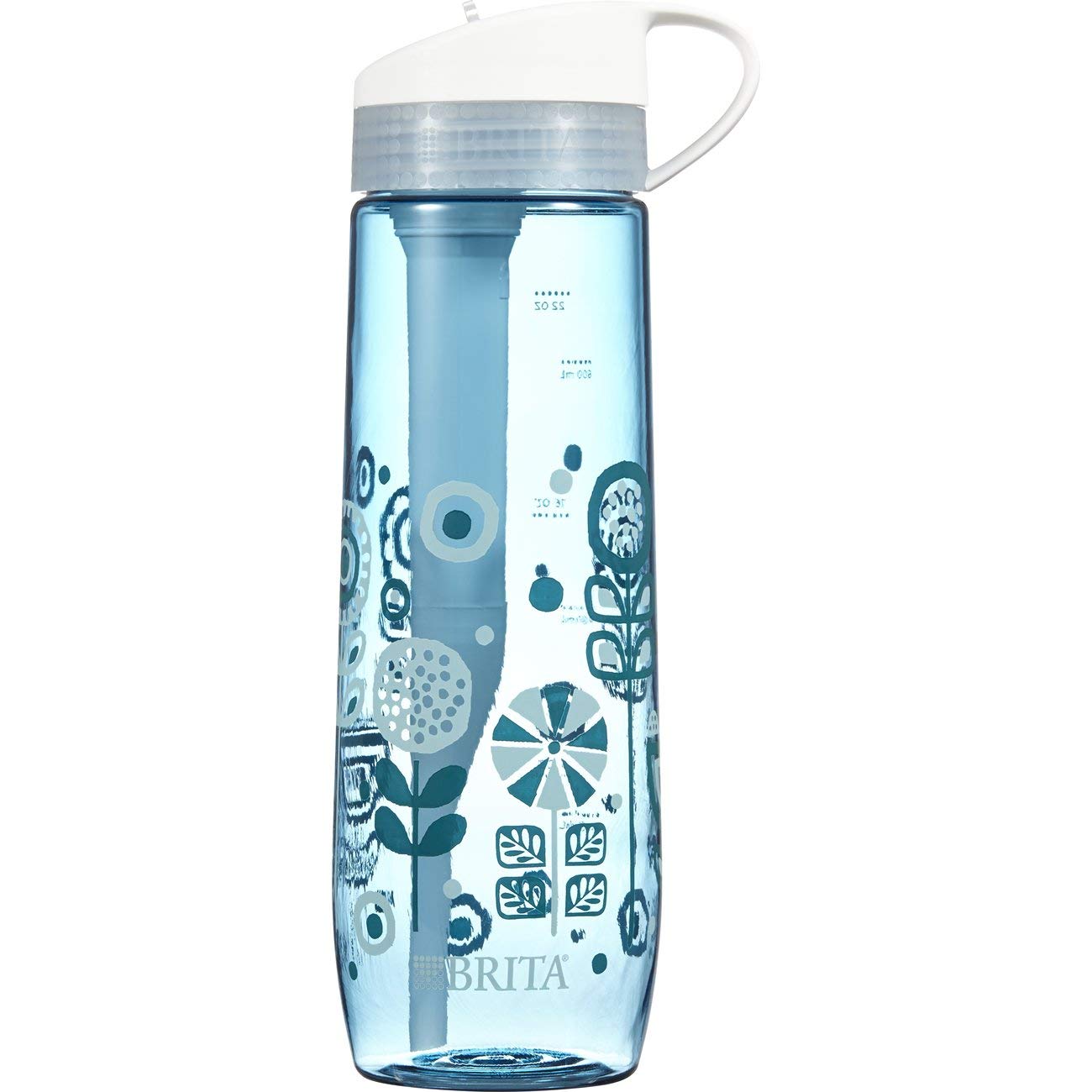 Brita 23.7 Ounce Hard Sided Water Bottle with 1 Filter, BPA Free