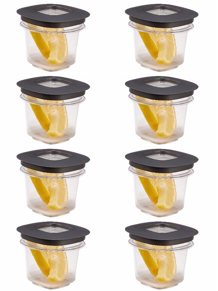 Rubbermaid Premier Food Storage Containers, 0.5 Cup, Grey (8 Pack)