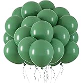 RUBFAC 65pcs Sage Green Latex Balloons, 12 Inches Helium Party Balloons with Ribbon for Wedding, Birthday, Graduation, Baby S