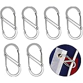 GIYOMI 6 PCS Flags Snaps Hooks, Flag Pole Clip Snap Hooks, Flagpole Accessory, Flag Clips for Flagpole Rope