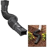 WholesalePlumbing Supply Black Flexible Downspout Extension Gutter Connector Rainwater Drainage,25 to 55 inches,FD-85015