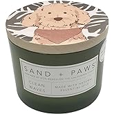 Sand + Paws Scented Candle - Clean Waves - Additional Scents and Sizes –Luxurious Air Freshening Jar Candles Neutralize pet O