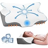 Anvo Cervical Pillow for Neck Pain Relief, Memory Foam Pillows for Neck and Shoulder Pain, Orthopedic Ergonomic Design for Sl