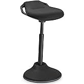 SONGMICS Standing Desk Chair 24.8-34.6 Inches, Adjustable Standing Stool, Sitting Balance Chair, Comfortable and Breathable S