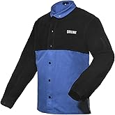 QeeLink Welding Jacket Split Leather Sleeves | Premium Flame Resistant Cotton Body Welder Jackets