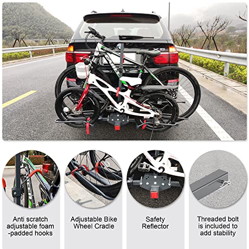 MARVOWARE Hitch Mounted Foldable 2-Bike Rack Platform Style Bicycles ...