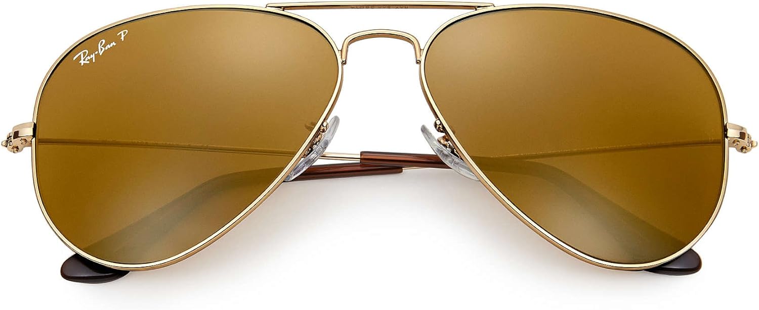 Amazon Com Ray Ban Rb3025 001 57 Unisex Aviator Sunglasses Polarized Gold Frame Brown Polarized Lens 001 57 58 Medium Clothing