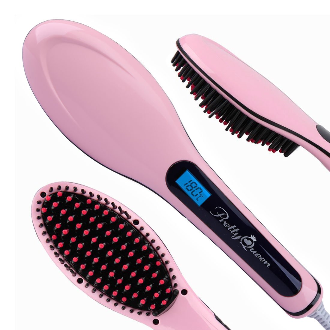 Buy Pink Hair Straightener Brush Pretty Queen Instant Magic Silky