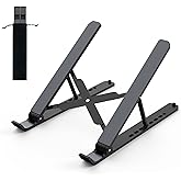 Laptop Stand for Desk, Adjustable Laptop Riser ABS+Silicone Foldable Portable Laptop Holder, Ventilated Cooling Notebook Stan