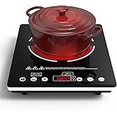 Electric Cooktop, 1800W Electric Stove Single Burner 110v Countertop Hot Plates Electric Plug in, Touch Control, 9 Power Leve