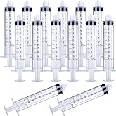 10ml Luer Lock Syringe 20-Pack Plastic 10ml Syringes with Luer Lock Tip, Individually Sterile Sealed, No Needle