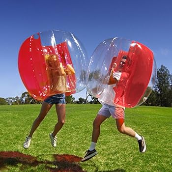 Holleyweb Inflatable 4' Wearable Buddy Bumper Zorb Balls Heavy Duty Durable PVC Viny Bubble Soccer Outdoor Game (Only one,Red)