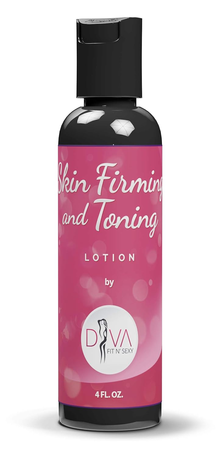 Skin Tightening Lotion by Diva Fit & Sexy - Natural and Effective Firming and Toning Cream for Stomach, Body, Face, Neck, Arms and Thighs