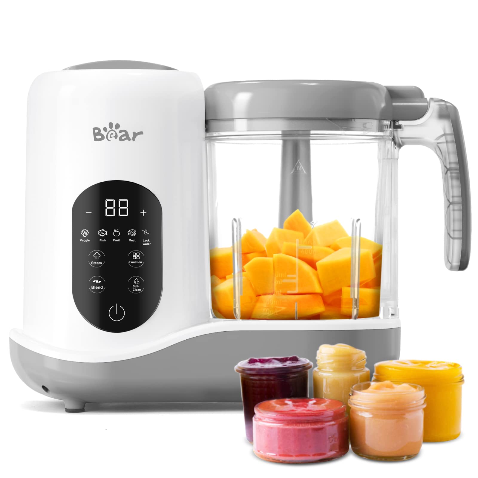 Photo 1 of BEAR 2024 Baby Food Maker | One Step Baby Food Processor Steamer Puree Blender | Auto Cooking & Grinding | Baby Food Puree Maker with Self Cleans | Touch Screen Control, White