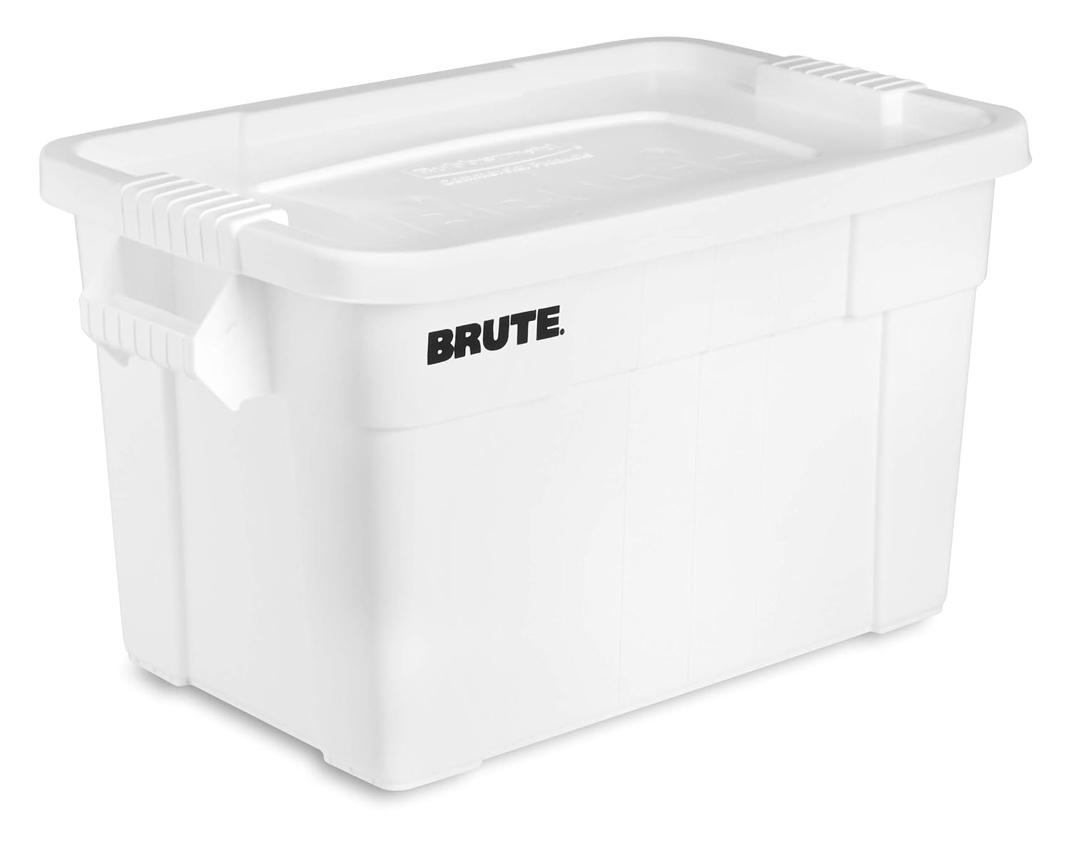 Rubbermaid Commercial Products Brute Tote Storage Container With Lid, 20-Gallon, White (Fg9S3100Wht)