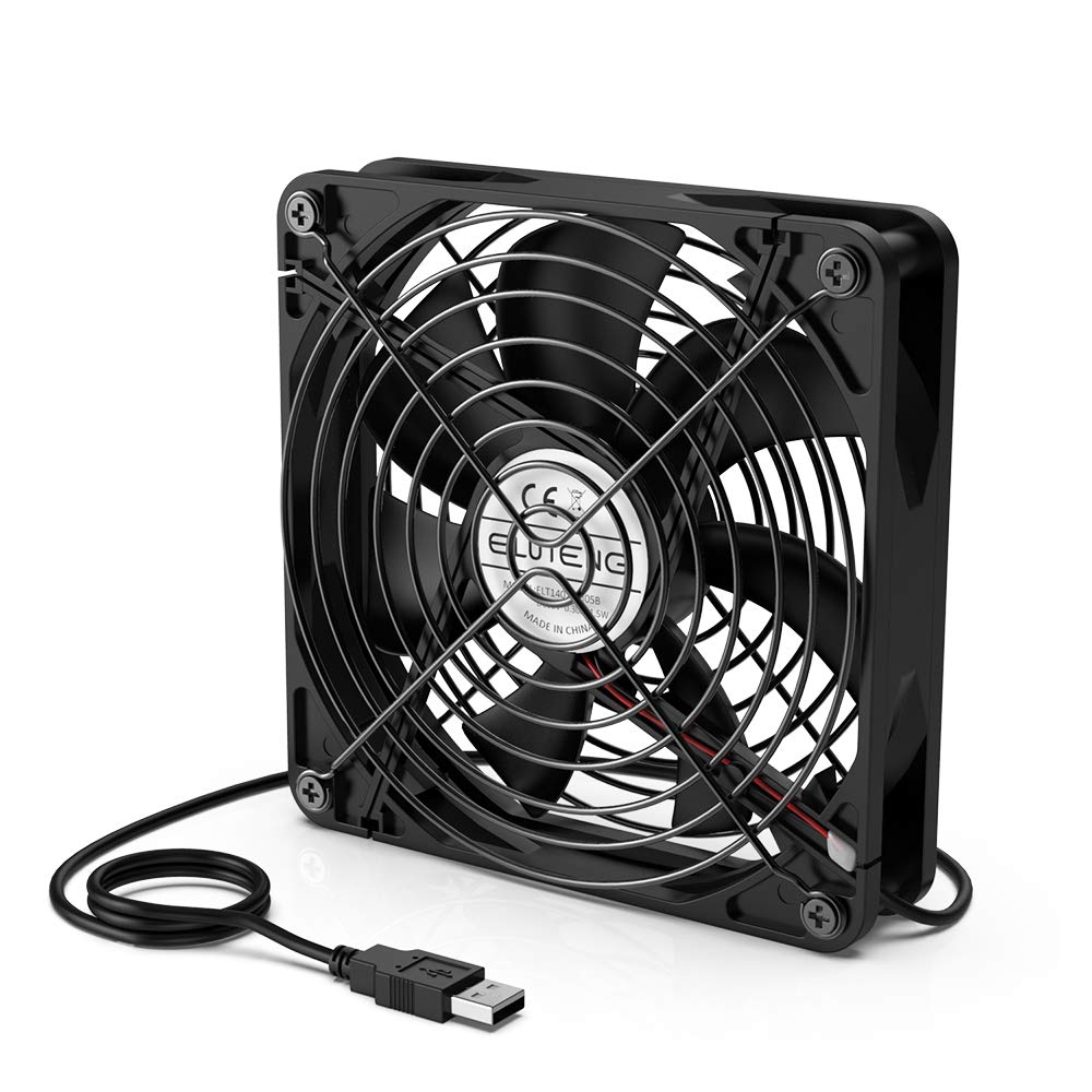 ELUTENG 140mm USB Fan 5V with Grill USB Blower Quiet Edition High Airflow Fan Ventilator PC Case Cooling Fans Compatible for Computer PS4 PS3 Xbox Router Cabinet HDD Enclosure