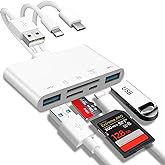 5-in-1 Memory Card Reader, USB OTG Adapter & SD Card Reader for i-Phone/i-Pad, USB C and USB A Devices with Micro SD & SD Car