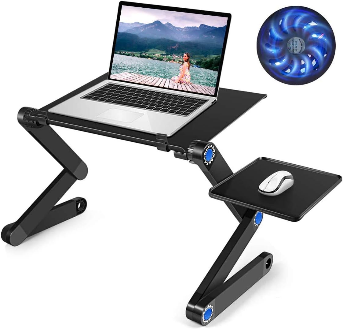 Laptop Table, Adjustable Great Laptop Bed Table, Portable Laptop Workstation Notebook Stand Reading Holder，Ergonomic Lap Desk TV Bed Tray Standing Desk