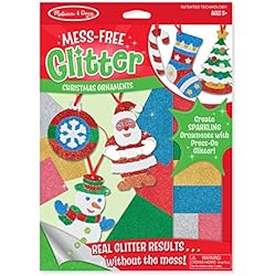 Melissa & Doug Mess-Free Glitter Christmas Ornaments - 6 Ornaments, 7 Glitter Sheets