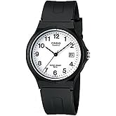 Casio MW-59-7B Men's Analogue Quartz Watch with Resin Strap, Black/White, Strap., Black/White, Casual