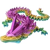 AXICIR 3D Printed Dragon 24inch Beautiful Flexible Crystal Dragon Figurine Decor Easter Basket Stuffers (Dragon)