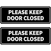 2PCS Please Keep Door Closed Sign for House, Self-Adhesive Waterproof and Weatherproof Close The Door Sign Sticker for Front 