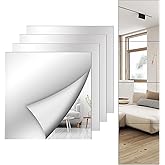 Mirror Wall Full Length,12X12 Inch Unbreakable Mirror Tiles for Bedroom Home Gym Door, Acrylic Squares Mirror Full Body Shatt