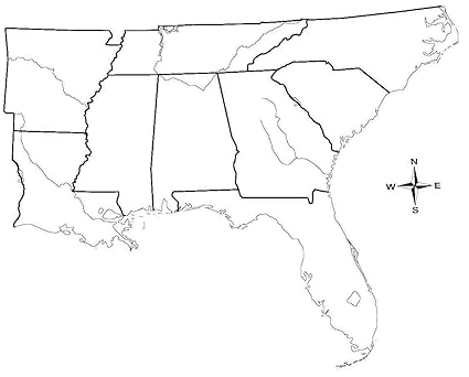 Amazoncom Home Comforts Laminated Map Us Map South