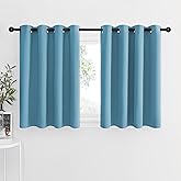 NICETOWN Blackout Window Curtains for Nursery - Eyelet Top Window Treatment Blackout Curtain Panels (Teal Blue=Light Blue, 2 