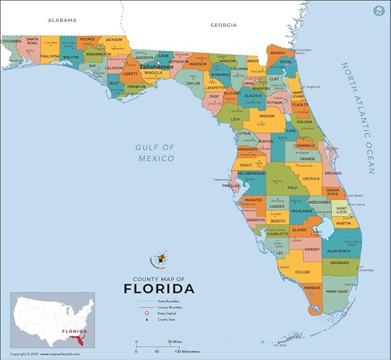 Lista 99+ Foto Mapa De La Florida Y Sus Ciudades Alta Definición ...